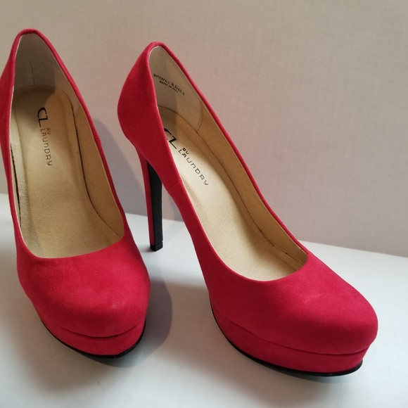 CL by Laundry Red Platform Stiletto Heels - Picture 3 of 6